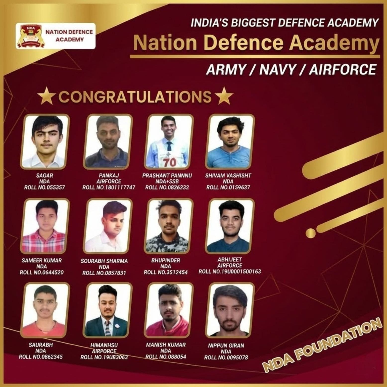 NDA Achievers - Nation Defence Academy